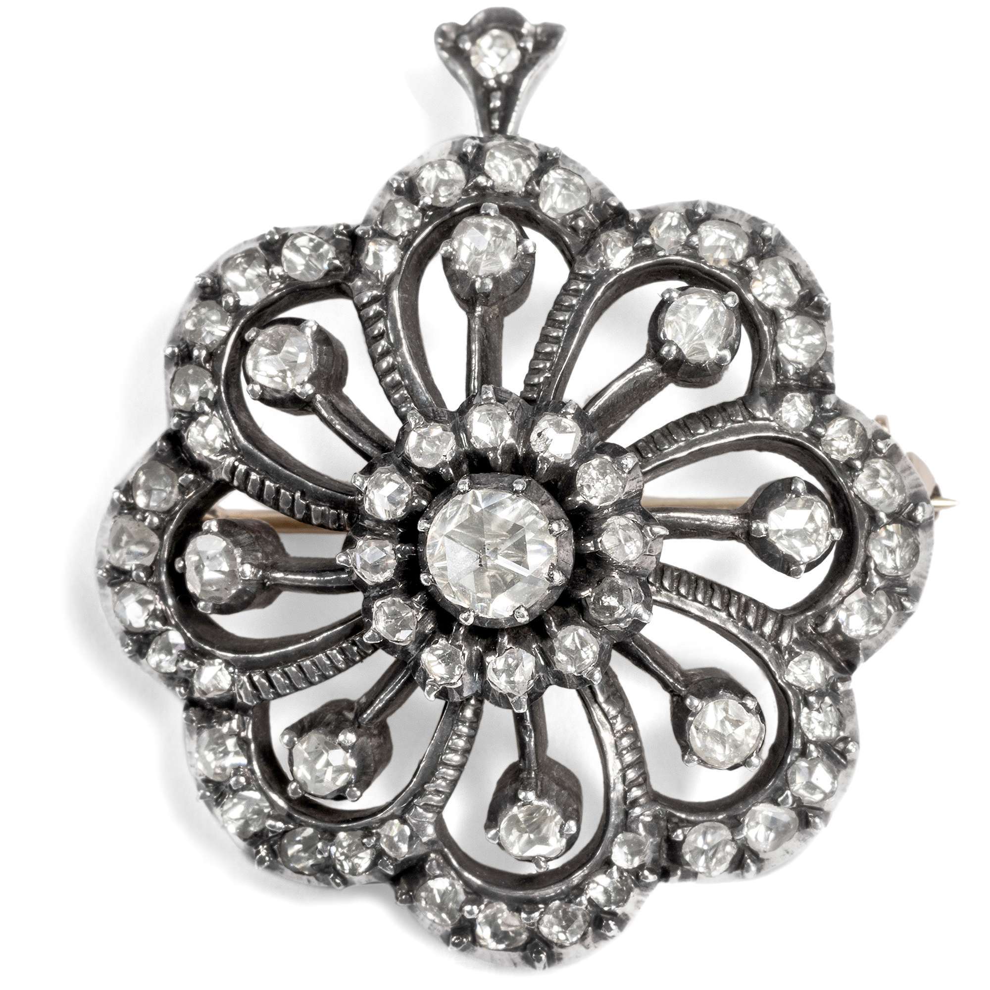 615685-hofer-antikschmuck-Vintage-Demi-Parure-mit-Diamantrosen-in-Silber-Niederlande-um-1955-Es-muessen-nicht-immer-Tulpen-sein