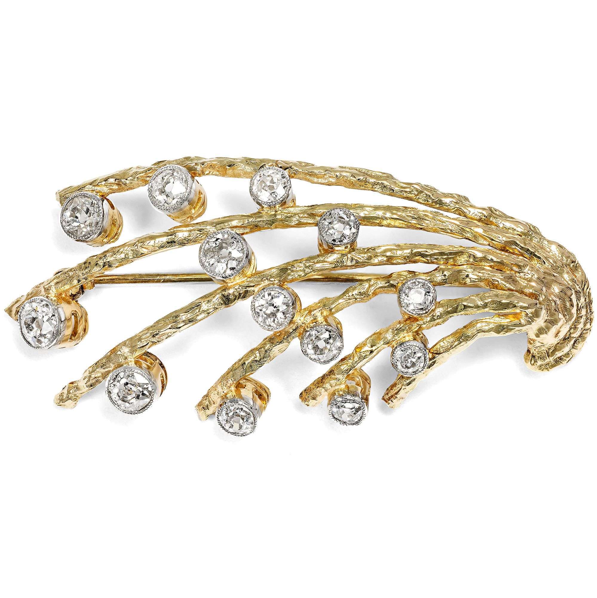 616076-hofer-antikschmuck-Unikale-vintage-Brosche-aus-Gold-und-antiken-Diamanten-1950er-Jahre-Die-perfekte-Welle