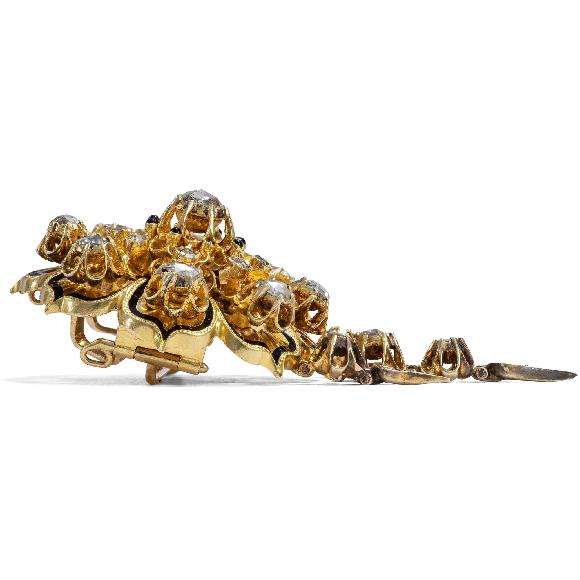 616600-hofer-antikschmuck-Antike-Demi-Parure-mit-Diamantrosen-in-emailliertem-Gold-oesterreich-Ungarn-um-1870-Bluetenregen_3