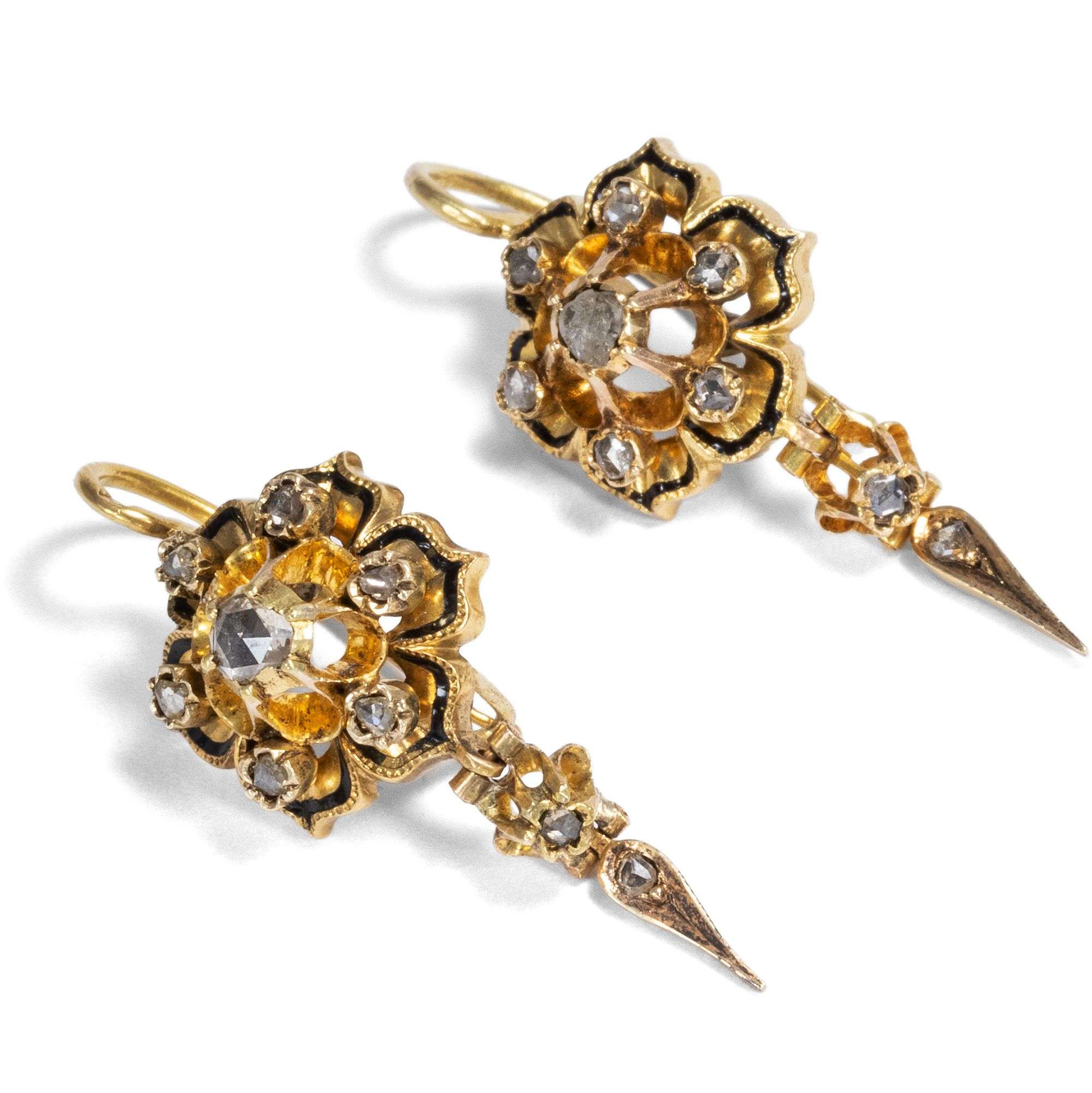 616600-hofer-antikschmuck-Antike-Demi-Parure-mit-Diamantrosen-in-emailliertem-Gold-oesterreich-Ungarn-um-1870-Bluetenregen_8