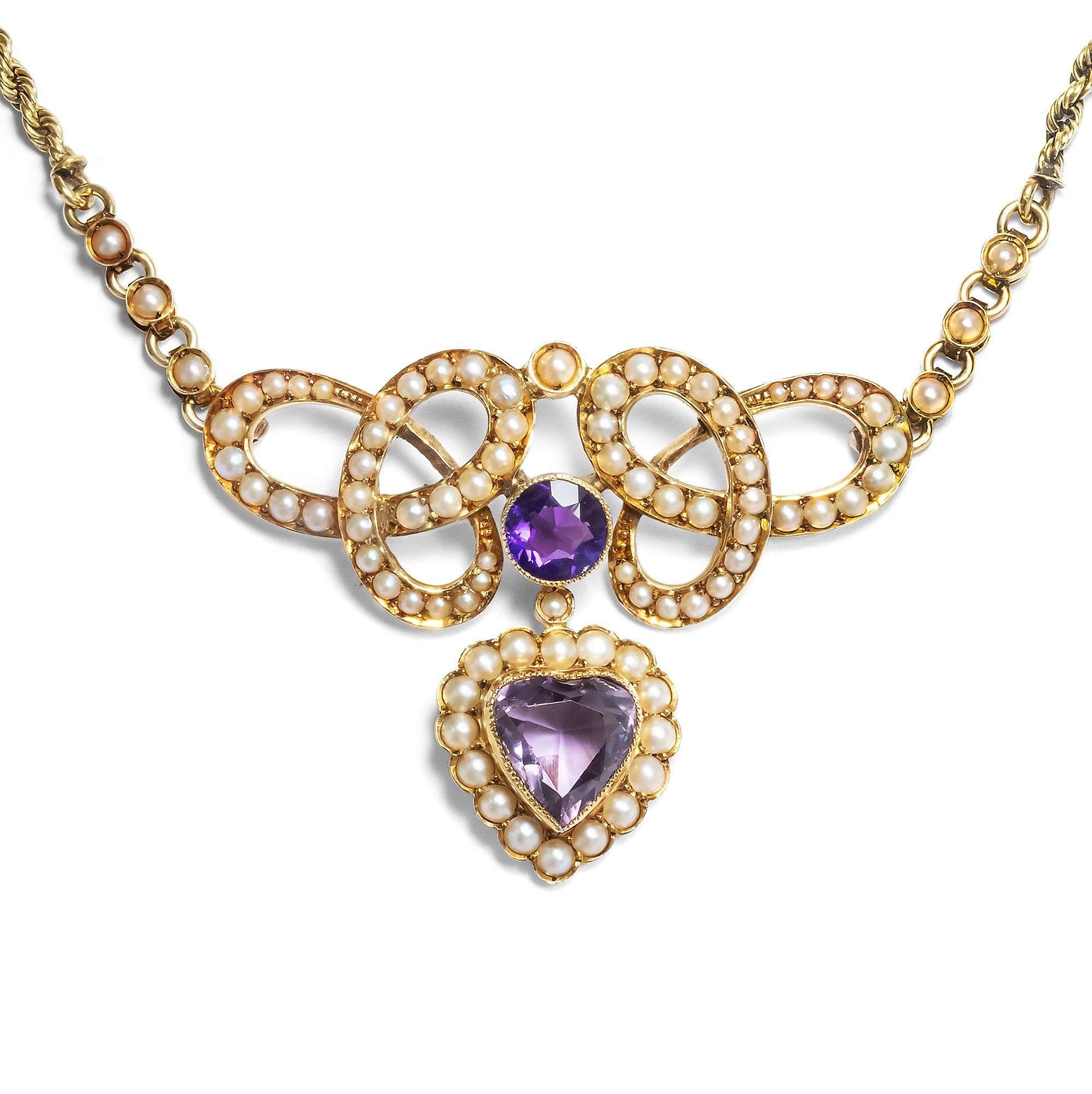 622637-hofer-antikschmuck-Romantisches-Gold-Collier-mit-Amethyst-und-Perlen-Grossbritannien-um-1900-Love-und-Romance