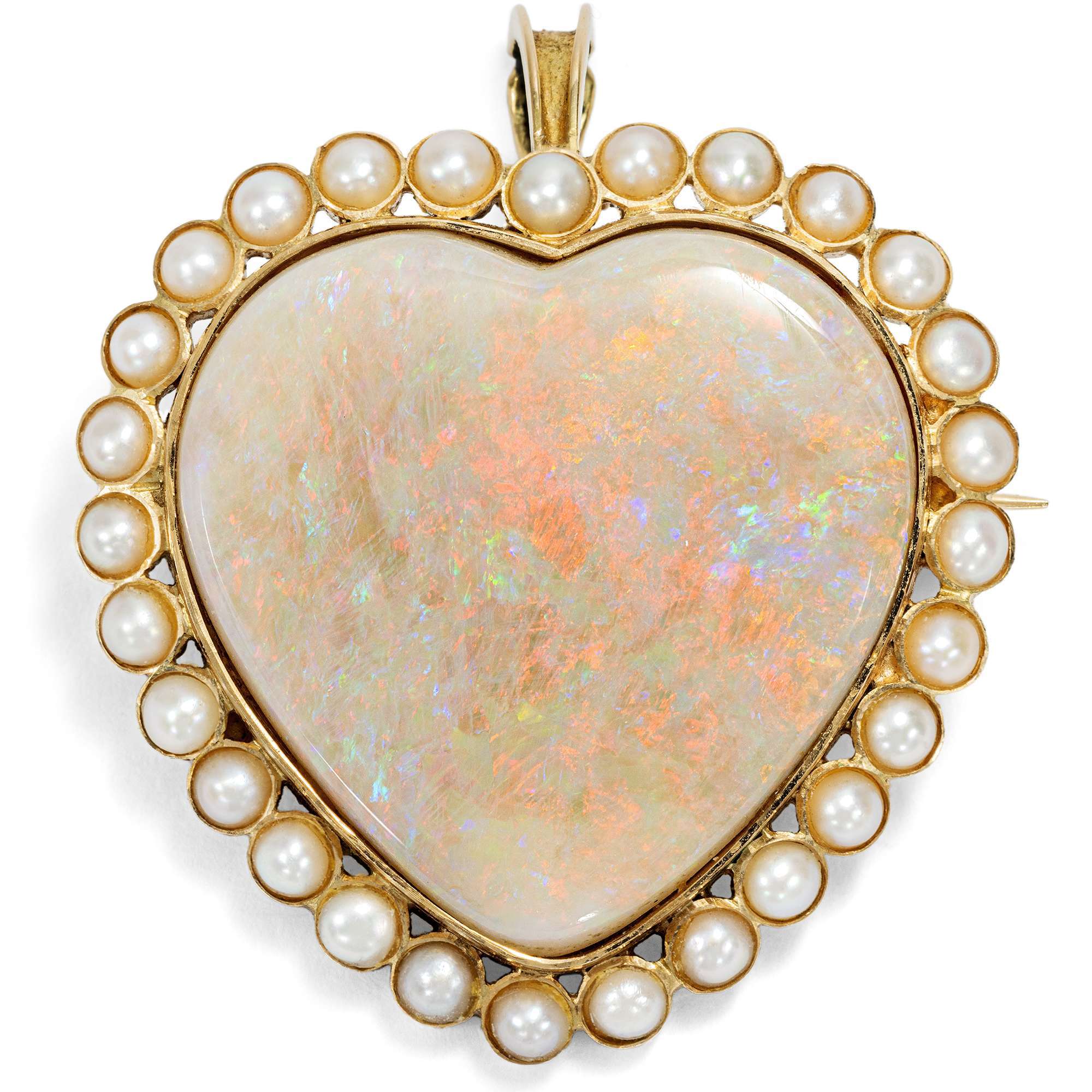 625048-hofer-antikschmuck-Zauberhafte-Anhaenger-Brosche-mit-grossem-Opal-und-Perlen-in-Gold-USA-um-1985-Hart-aber-herzlich_1