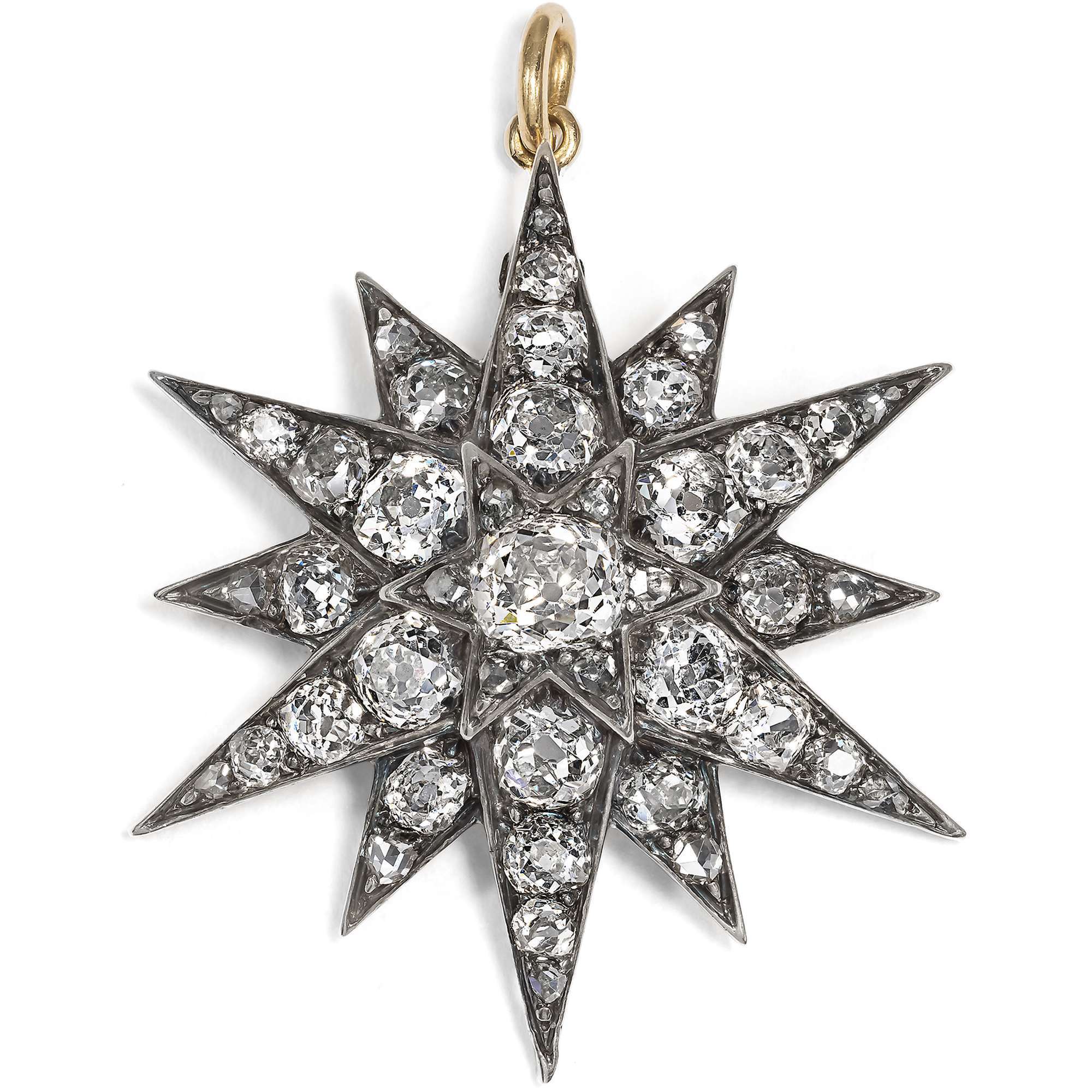 625368-hofer-antikschmuck-Fabelhafte-Stern-Brosche-aus-Silber-Gold-und-Diamanten-um-1880-Sternenklar