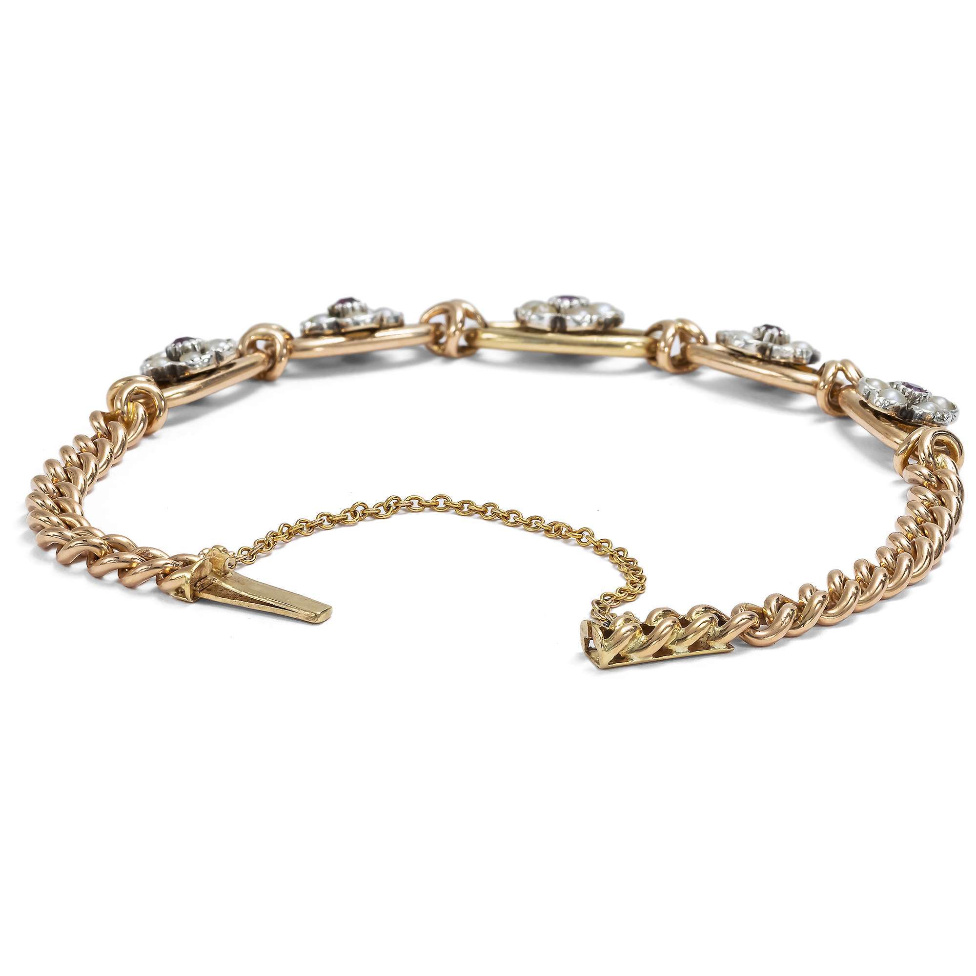 625473-hofer-antikschmuck-Viktorianisches-Gold-Armband-mit-Rubinen-und-Naturperlen-Grossbritannien-um-1890-Liebevolle-Blumen_3