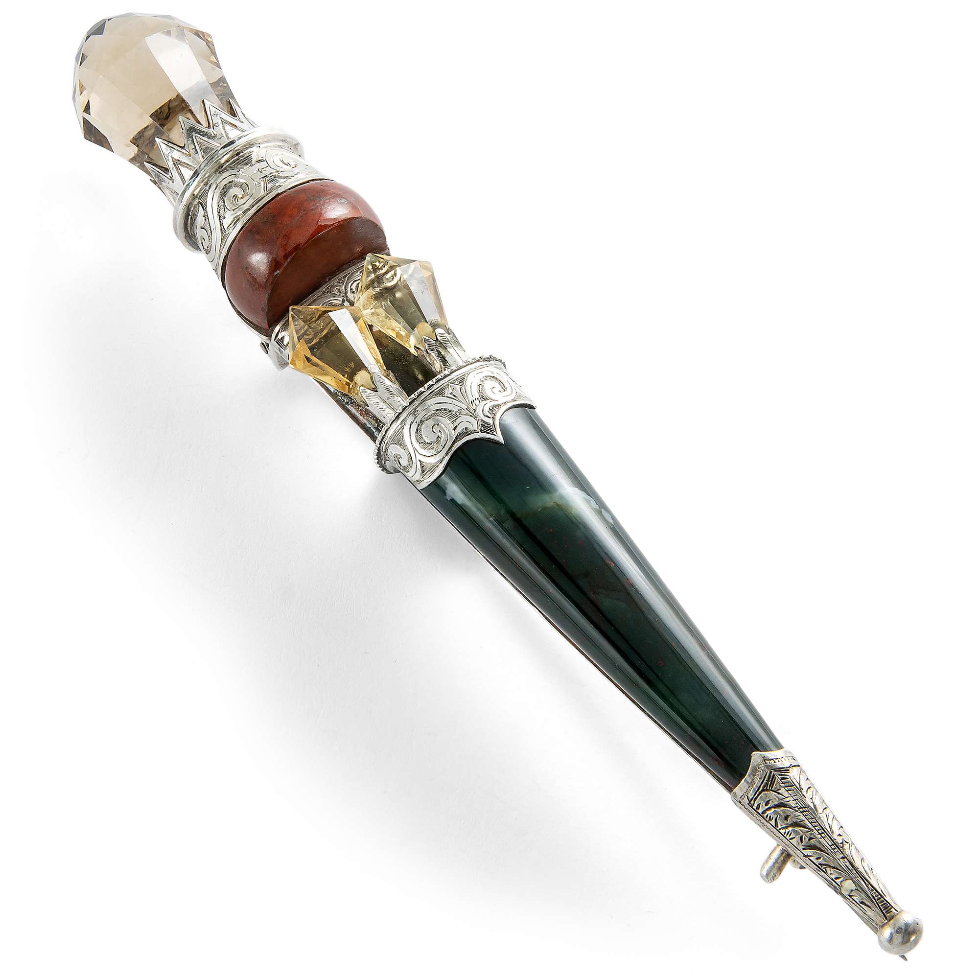 626942-hofer-antikschmuck-Viktorianische-Kiltnadel-in-Form-eines-Dolches-in-mit-Quarzen-in-Silber-um-1890-Dirk-Dagger_3