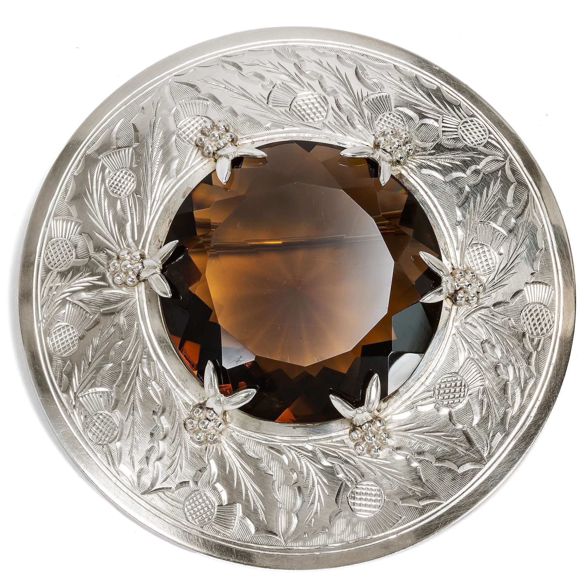 626986-hofer-antikschmuck-Grosse-Brosche-im-schottischen-Stil-in-Silber-Birmingham-1948-Scottland-the-Brave