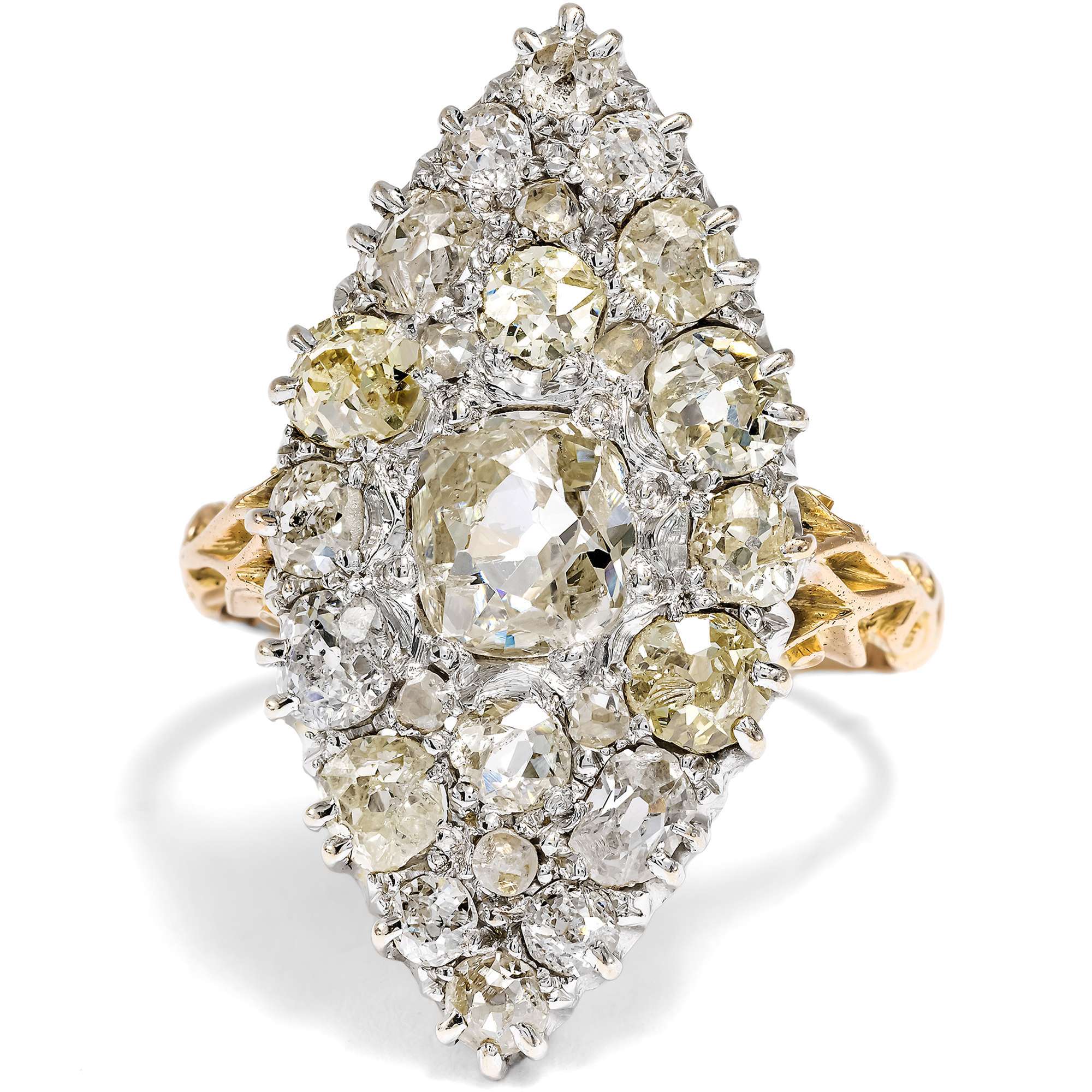 626993-hofer-antikschmuck-Viktorianischer-Marquise-Ring-mit-Altschliff-Diamanten-in-Gold-England-um-1900-Kussmund_4