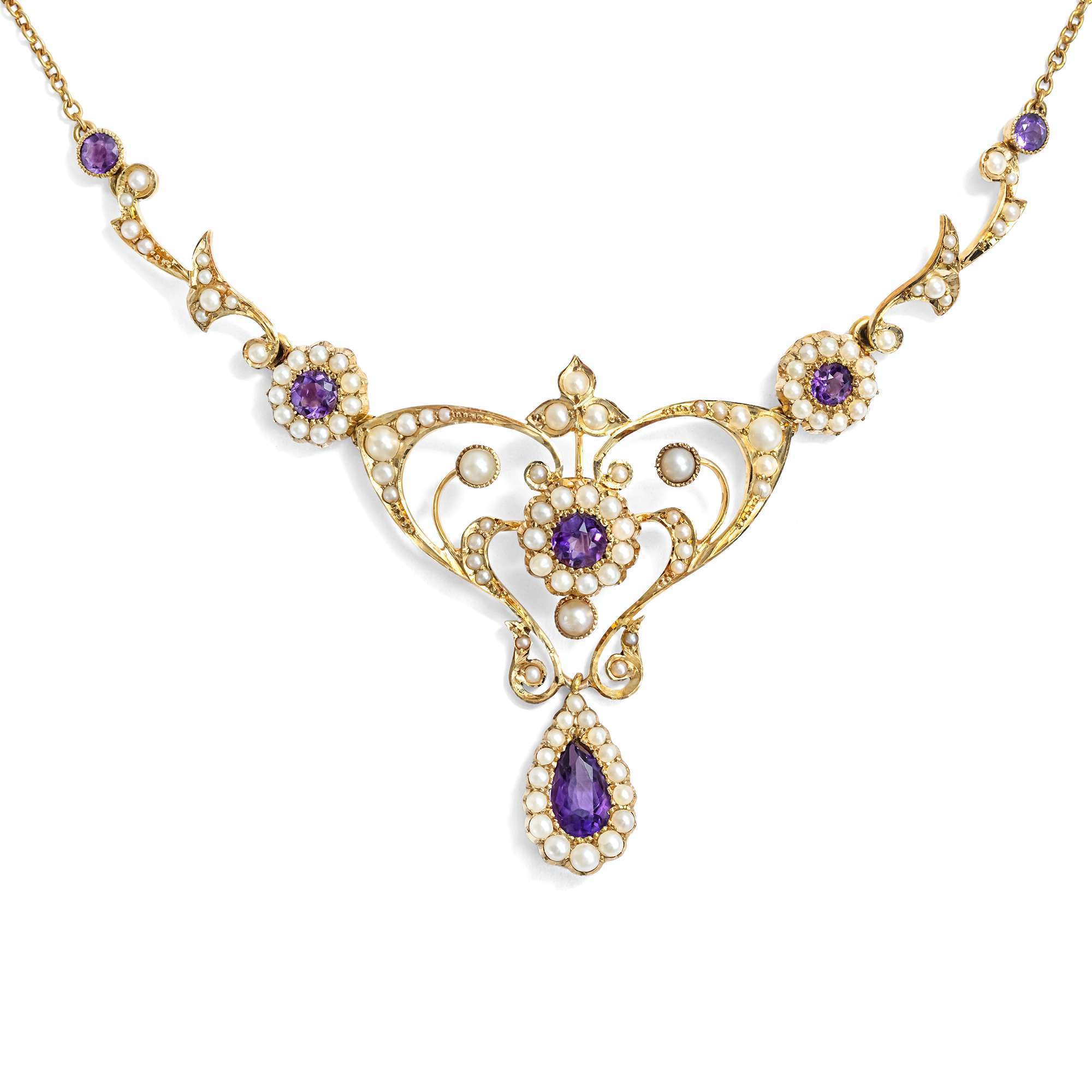 627050-hofer-antikschmuck-Antikes-Collier-mit-Amethysten-und-Saatperlen-in-Gold-Grossbritannien-um-1905-Edwardian-Elegance_1