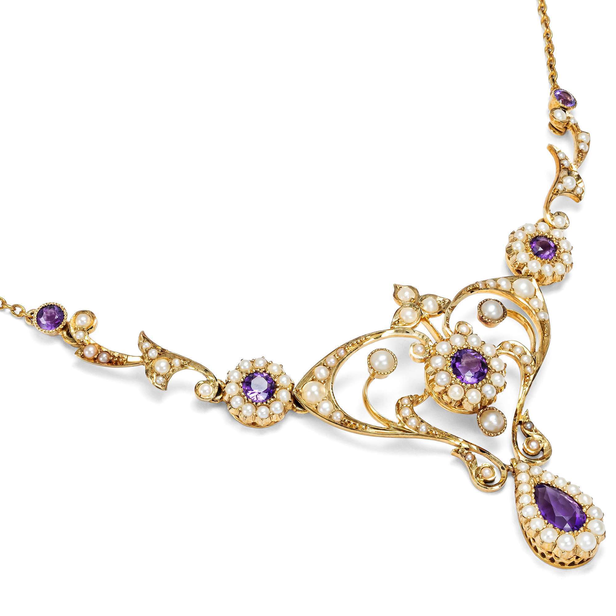 627050-hofer-antikschmuck-Antikes-Collier-mit-Amethysten-und-Saatperlen-in-Gold-Grossbritannien-um-1905-Edwardian-Elegance_2